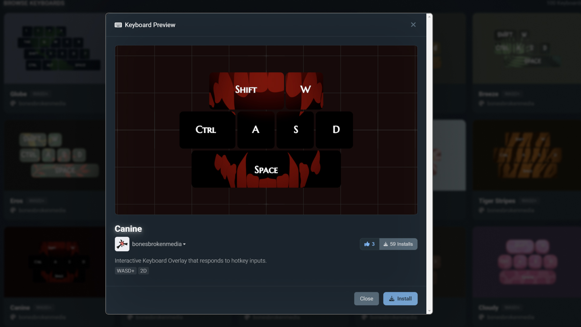 Customizing keyboard overlay colors and effects